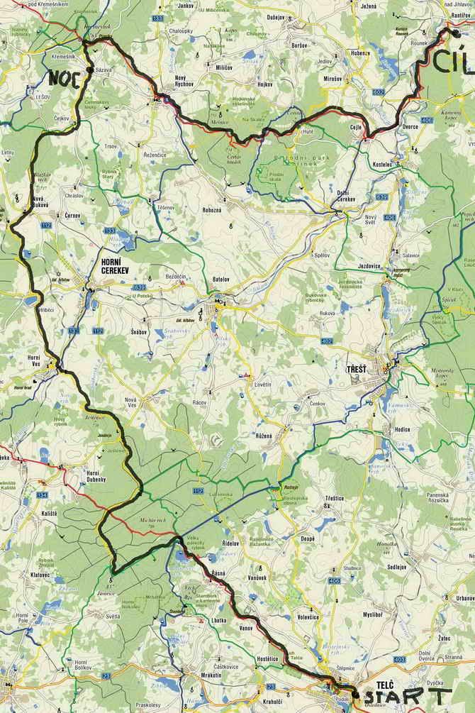 mapa Javořice